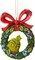 The Grinch Face Peeking Through a Wreath Hanging Ornament, 3.54" H